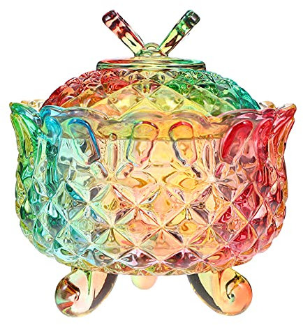 Cabilock Bocal De Bonbons en Verre Cristal Clair Alimentaire Cartouche De Stockage Biscuits Décoratifs Conteneur Sucrier Pot avec Couvercle pour La Collation Café De Haricots Lâche Thé