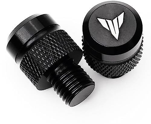 MOWOK Paire de 2 M10 x 1,25 chevilles de rétroviseur moto accessoires pour Yamaha MT 07 09 10 MT07 MT09 SP MT10 FZ09 FZ07 MT25 MT-07 MT-09 MT-10 Bouchon de trou de miroir (Noir)