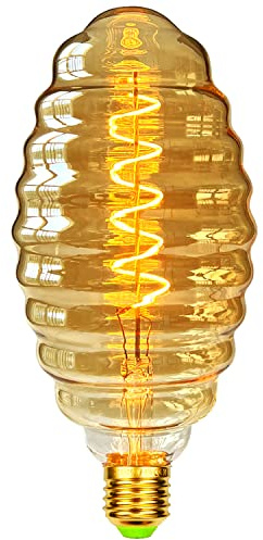 TIANFAN Led Birnen φ95mm Puppe Vintage Glühbirne 4W Dimmbare Spirale Filament Riesige Edison Birne 220-240V E27 Spezielle dekorative Glühbirne Golden