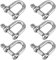 KOHAND 6 Pcs M10 D Shackle, 3/8 Inch Stainless Steel D Shape Ring Shackle with Screw Pin Anchor, Heavy Duty Clevis Marine Shackle Lock Clips for Rope Chain Link and Outdoor Indoor Application