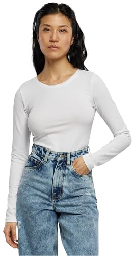 Urban Classics Ladies Stretch Jersey Longsleeve Body T-Shirt, White, XS Femme