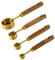 Hwtcjx 4 piezas Tazas Medidoras, Juego de Tazas y Cucharas Medidoras Apilables, Cucharas Medidoras con Mango de madera para Horneando, Herramienta de Medición para Medir Líquidos y Sólidos (Oro)
