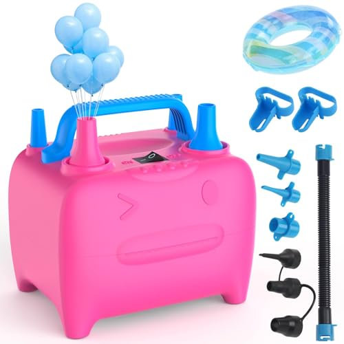 Pompa Elettrica,600W Pompa per palloncini con 6 ugelli d'aria,può essere rapida per Gonfiare e Sgonfiare,Pompa elettrica portatile per materasso gonfiabile,materassino campeggio,piscina gonfiabile