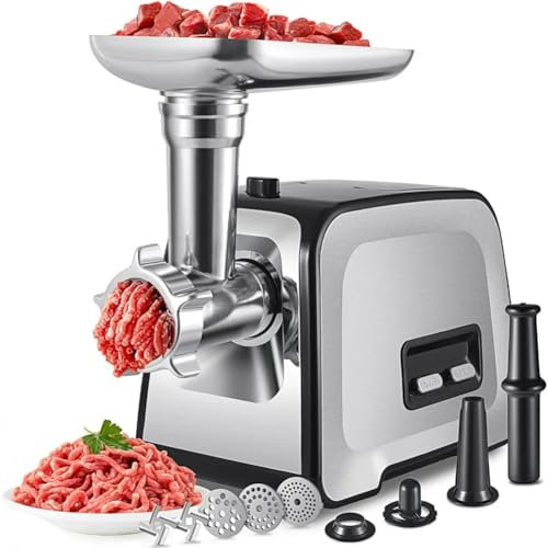 LYFDPN Electric Meat Mincer with Stainless Steel Blades, Meat Grinder, Sausage Stuffer, Electric Meat Grinder