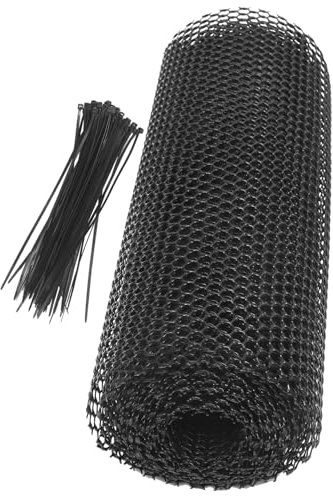 DECOMELODY Filet de Protection Jardin Multi-Usage avec Attaches Clôture Barrière pour Lapins Volaille et Bordures de Jardin Filet de Grillage Plastique Noir et Facile à Installer