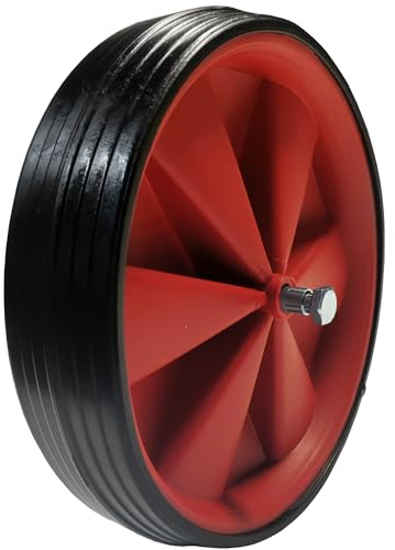 10 Solid Wheelbarrow Wheel for Garden Trolley Barrow Go Cart Trailer Puncture Proof Tyre with 100mm Wheel Axle