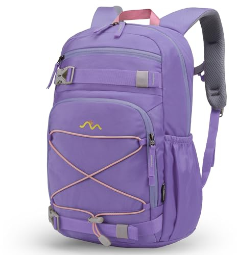 Mountaintop Barnryggsäck 15 l med bröstbälte – lätt skolryggsäck för pojkar och flickor, perfekt för skola och vandring (25 x 14 x 41 cm) – ergonomisk och andningsbar, 18l lila, 18L