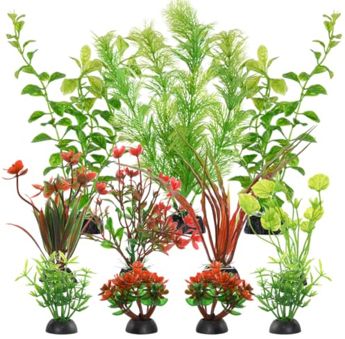 AOOTE Plantas de Acuario Artificiales,11 Piezas Plantas de Acuario Decoración,Planta de Acuario Realista Planta de Simulación,Adornos Accesorios para Accesorios Decoración y Paisajista
