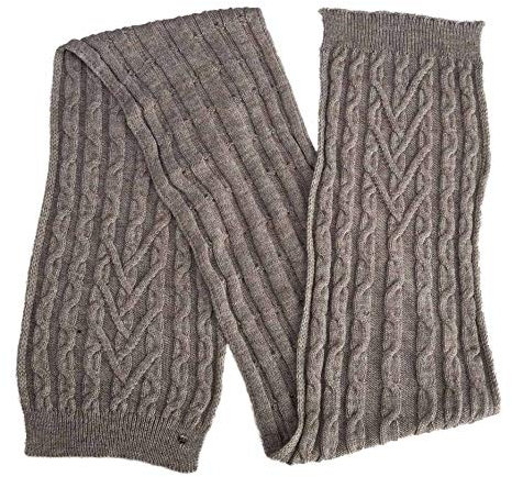 CMP SCHAL HALSWÄRMER STRICKSCHAL BRAUN ZOPFMUSTER WÄRMEND LANG