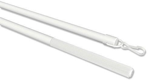 Interdeco Schleuderstäbe/Gardinenstäbe (2 Stück) Weiß aus Aluminium für Gardinen/Vorhänge, Simply, 75 cm