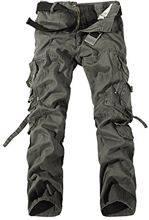 Herr cargo fritidsbyxor multificka vattentvätt lös ren färg ledig utomhus militär chinos lös stor storlek arbetsbyxor, Mörkgrå, XL