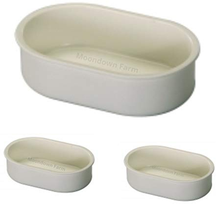 Moondown Farm 10cm Oval Feeder/Water/Grit/Egg Food Pots for Finch, Canary, Budgie Drinker (3 Pack)