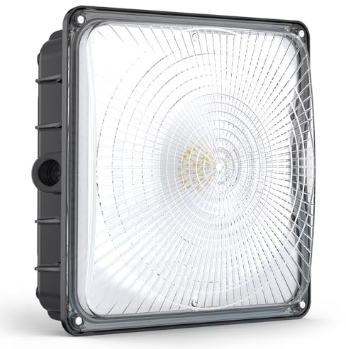 HYPERLITE LED Canopy Light 45W: 6300LM 5000K Daylight - 120-277V LED Canopy Lights Outdoor IP65 Waterproof for Workshop Carport Entrance - 1 Pack