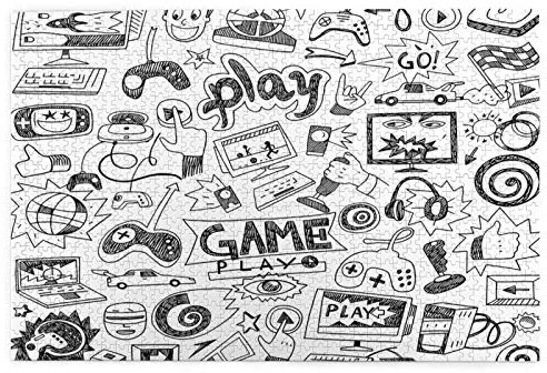 1000 Pieces Jigsaw Puzzle, Computer Games Doodles Fun Educational Toy Educational Games Home Decoration Puzzle,75X50CM