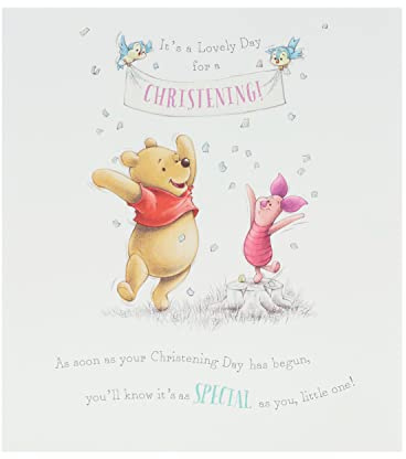 UK Greetings Süße Taufgrußkarte | Disney-Design | mit Umschlag | Glückwunschkarte | Ihn/Jungen/Männer | Grußkarte | 165 x 190 mm