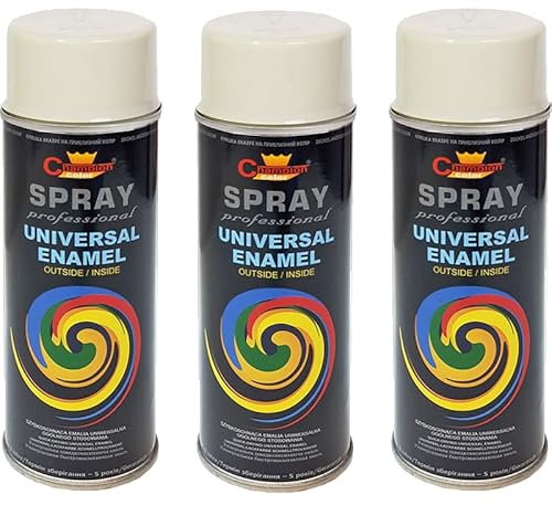 VE-INDUSTRIES Lackspray nach RAL 3er Sparpack Spraydose 400ml Buntlack für Holz, Metall (7032 Kieselgrau)
