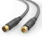 Conecto antena cable SAT cable coaxial cable satélite TV 0,50m doble blindado F-conector, para HDTV, receptor, satélite, internet, DAB, radio, negro