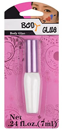 Colle de peinture corporelle, colle de poudre de paillettes de tatouage temporaire Peinture corporelle Visage Sourcils Cheveux Ongles Gel de tatouage Colle de paillettes pour le corps (7 ml)