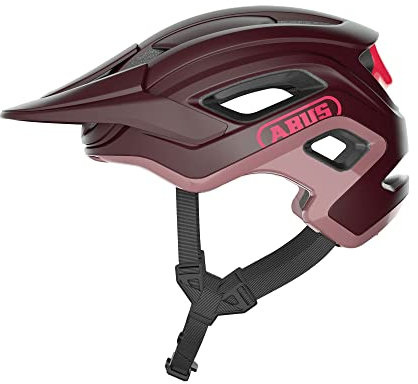ABUS MTB-Helm Cliffhanger - Fahrradhelm für anspruchsvolle Trails - mit großen Lüftungsöffnungen und TriVider Riemensystem - für Damen und Herren - Dunkelrot, Größe M