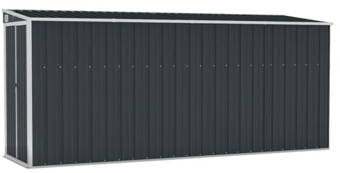 Geräteschrank Geräteschuppen Wand-Metall-Schrank Metall-Schuppen Garten-Schrank für Terrasse und Balkon, Anthrazit 118x382x178 cm Stahl