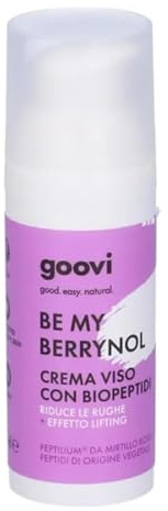 Goovi, Be My Berrynol, Crema Viso con Biopeptidi e Acido Ialuronico, Formula Retinol-Like con Effetto Lifting, Migliora la Compattezza e l'Elasticità della Pelle, Texture Morbida, 30 ml
