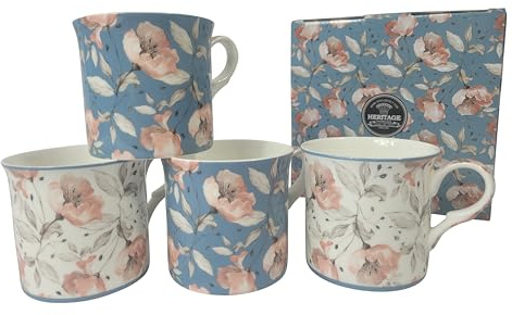heritage fine Bone China Set of 4 Gift Set Mugs windrush