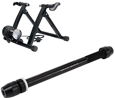 Tissting Fahrrad Schnellspanner Set M12 142mm–148mm Verstellbarer Aluminiumlegierung Rollentrainer Vorder Hinterrad Fahrradtrainer für M12x142 bis M12x148mm Hub