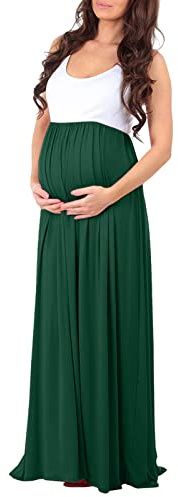 Vuncio Robe Shooting Photo Grossesse Dentelle Robes Enceinte Femme Chic Et élégant Grande Taille a la Mode Robe Maternité Fête Cérémonie Confortable Casual Vacances Pas Cher Long Dress (Green, M)