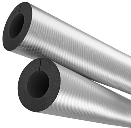 Isolierrohr 1 Stück,Aluminiumfolie-Isolationsrohr,Isolierstärke 15-30mm,Wetterfeste Isolierung Rohr,Self-Seal Rohrisolierung Rockwool Klimaanlage Oder Heizungsrohre Isolieren (22x20mm/0.9x0.8in)
