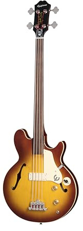 Epiphone Jack Casady Fretless Bass Aged Royal Tan - Rechtshänder Halbakustik-Bass