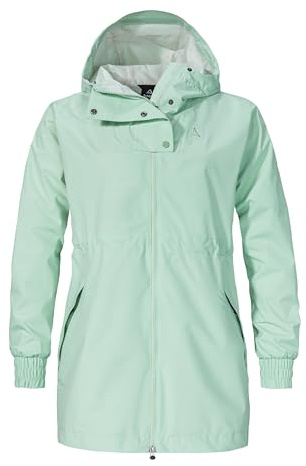 Schöffel Damen Parka Style Bohorok WMS, wasserdichter Regenparka aus recyceltem Material, atmungsaktive Allwetterjacke mit Oversize-Passform