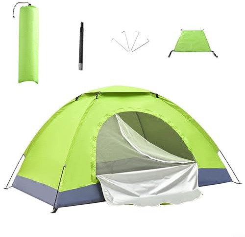 Zelt für Camping und Wandern, schneller und einfacher Aufbau, Fiberglas-Stangen (1 Person, Armeegrün)