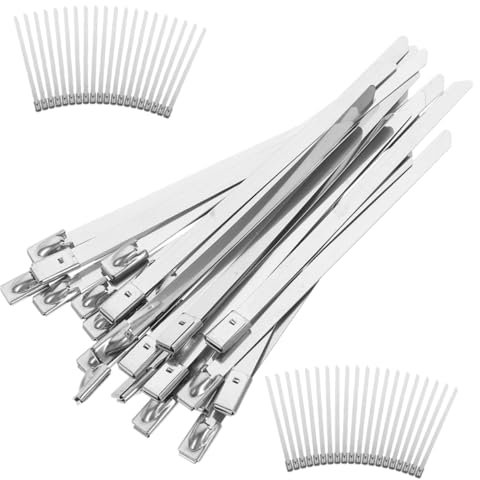 Angoily 100pcs Stainless Steel Zip Ties Heavy Duty Cable Anchors Reusable Cord Zip Ties for and Cable Management