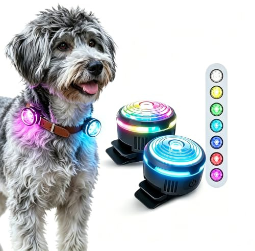 UMIONE LED-Hundehalsband Regenbogenlicht & Reflektierend – Wasserdichtes Sicherheitshalsband mit Silikonband für Hunde – Nachtsichtbarkeit, Langlebig & Sichtbar bei Dunkelheit