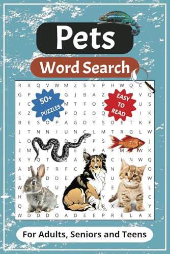 Household Pets Word Search Book: Word searches with Easy to Read Print for Animal Lovers all about Household Pets, both Common and Rare Breeds ... for Holidays, Vacations and Free Times