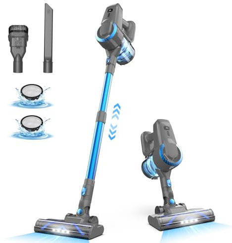Generico Aspirapolvere Senza Fili,Scopa Elettrica Senza Fili ultraleggero 6 in 1, 50 minuti di autonomia, Anti-Avvolgimento, Aspirapolvere potente per Pavimenti/Tappeti/Peli Animali