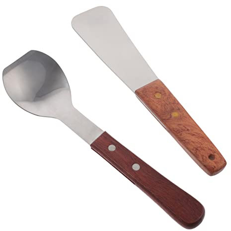 Hemobllo 2piezas Bola De Helado Cuchara De Helado Mango De Madera Cuchara De Acero Inoxidable Para Cocina Multifuncional Para Hacer y Fruta