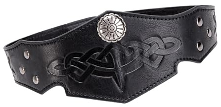 HINAYOSAN Mittelalterlicher geprägter Leder-Kopfschmuck, verstellbarer Kreis, Stirnband, Halloween, Cosplay, Kostüm, Herren, Mittelalter-Outfit, Zubehör