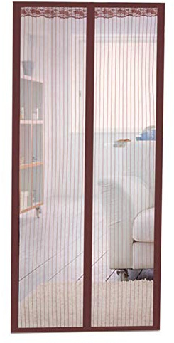 Zanzariera magnetica per porte scorrevoli e salotti, facile da installare, resistente, marrone, 120 x 200 cm, perfetta per la protezione di casa e patio
