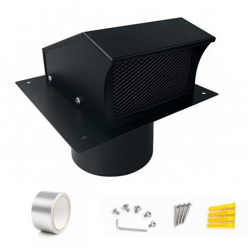 COOLTOY 6 Inch Dryer Vent Cover Outside, Roof Vent Cap, Wall Vent Cover Outdoor Hooded Wall Vent with Backdraft Damper for Dryer Kitchen Bathroom Range Hood HVAC Duct Vent, Galvanized Steel