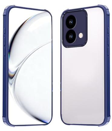 WBWONE Funda para Motorola Moto Edge 40 Neo con Carcasa Transparente & Marco Mate Antideslizante - Slim Antigolpes - Azul