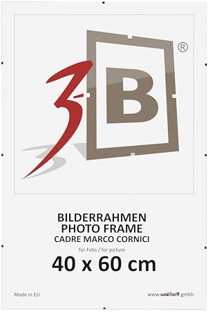 3-B Bilderrahmen - rahmenloser Bildhalter mit Acrylglas - Cliprahmen, Posterrahmen 40x60 cm