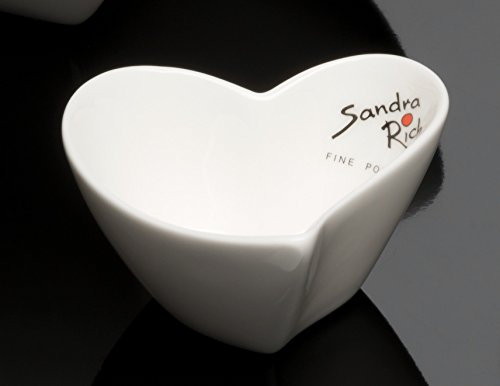 3x Porzellanschale Heart rund 7,5 x 7,5 cm von Sandra Rich