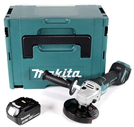 Makita DGA 517 T1J Akku Winkelschleifer 18V 125mm Brushless + 1x Akku 5,0Ah + Makpac - ohne Ladegerät