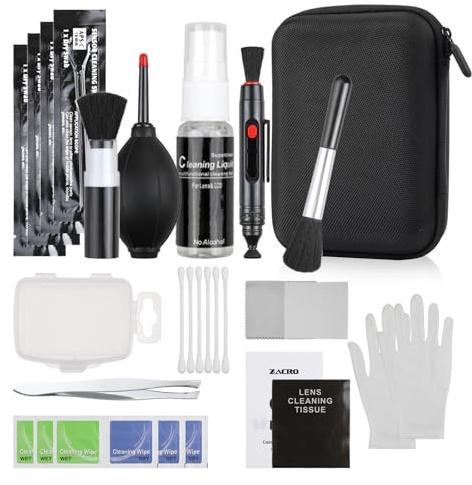 49 en 1 Kits Limpieza Cámara Reflex Profesional para Cámaras Réflex y Lente Optica Cámaras Digitales DSLR, Carcasa Impermeable Negra