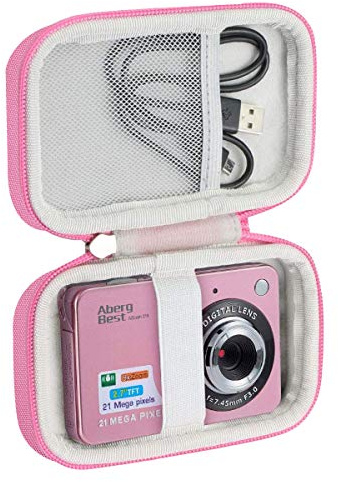 Khanka Hard Travel Case for AbergBest 21 Mega Pixels Rechargeable HD Digital Video Students Kids Adult Seniors Cameras.