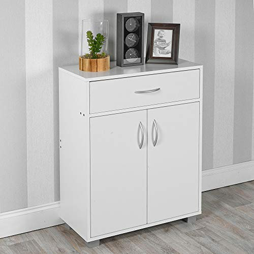 URBNLIVING Wooden Free Standing Storage Cabinet (White)
