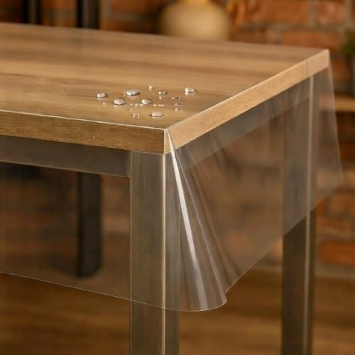 Transparente Folie Schutzfolie Tischdecke 0,3 mm Rechteckig 120 x 220 cm abwaschbare Schutztischdecke