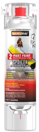 SAMURAI 2-Part Polyurethane Spray Paint for Car Spoiler - 11.3 Ounce UV Resistant and Rust Resistant Polyurethane Spray (YELLOW, Pack of 1 Can)