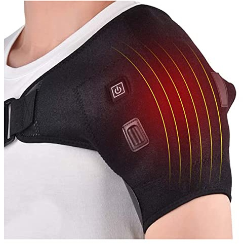 Schulterbandage Neopren, Beheizte SchulterstüTze mit 3 Stufen Der Temperaturkontrolle, Verstellbare Rotatorenmanschette zur Genesung Sportverletzungen Arthritische, Gefrorene Schulter, Muskelschmerzen